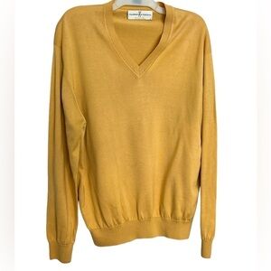 Fairway & Greene Sweater V Neck Golf Yellow Gold Pima Cotton Men’s M Prep